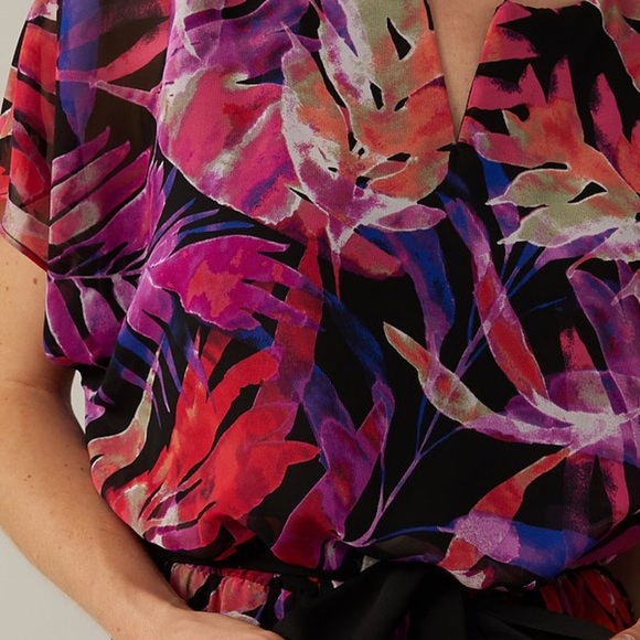 Joseph Ribkoff Tropical Chiffon Dress - Picture 5 of 14